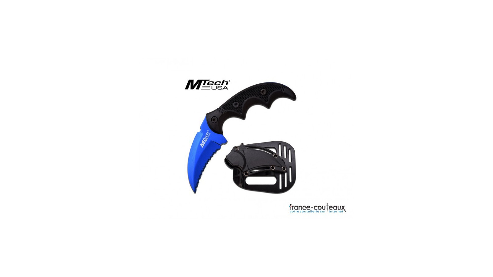Couteau karambit M-tech USA FXD lame bleu avec manche G10