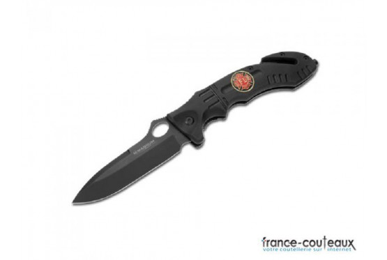 Couteau Fire Dept - noir - grand modèle - 01RY414