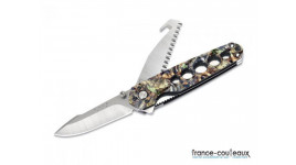 Couteau chasse Buck Knives - 3 outils : lame lisse, scie, crochet a éviscérer