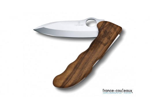 Couteau de poche Victorinox Hunter pro manche en bois noyer avec étui kaki