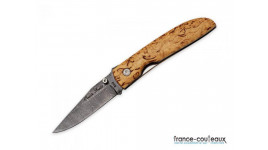 Couteau lame damas manche bouleau - Fox Production - 5999