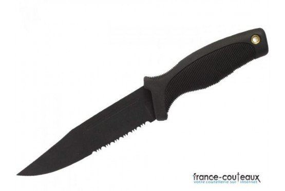 Couteau Dagger noir lame mixte Buffalo River - 28 cm
