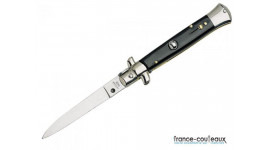 Couteau cran d\'arret automatique italien 13cm original en corne noire