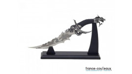 Dague dragon fantastique déco manche écailles sur support bois