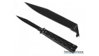 Couteau papillon noir et gris lame noire - 13cm