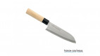 Couteau japonais en manche bois naturel Santoku - 17cm