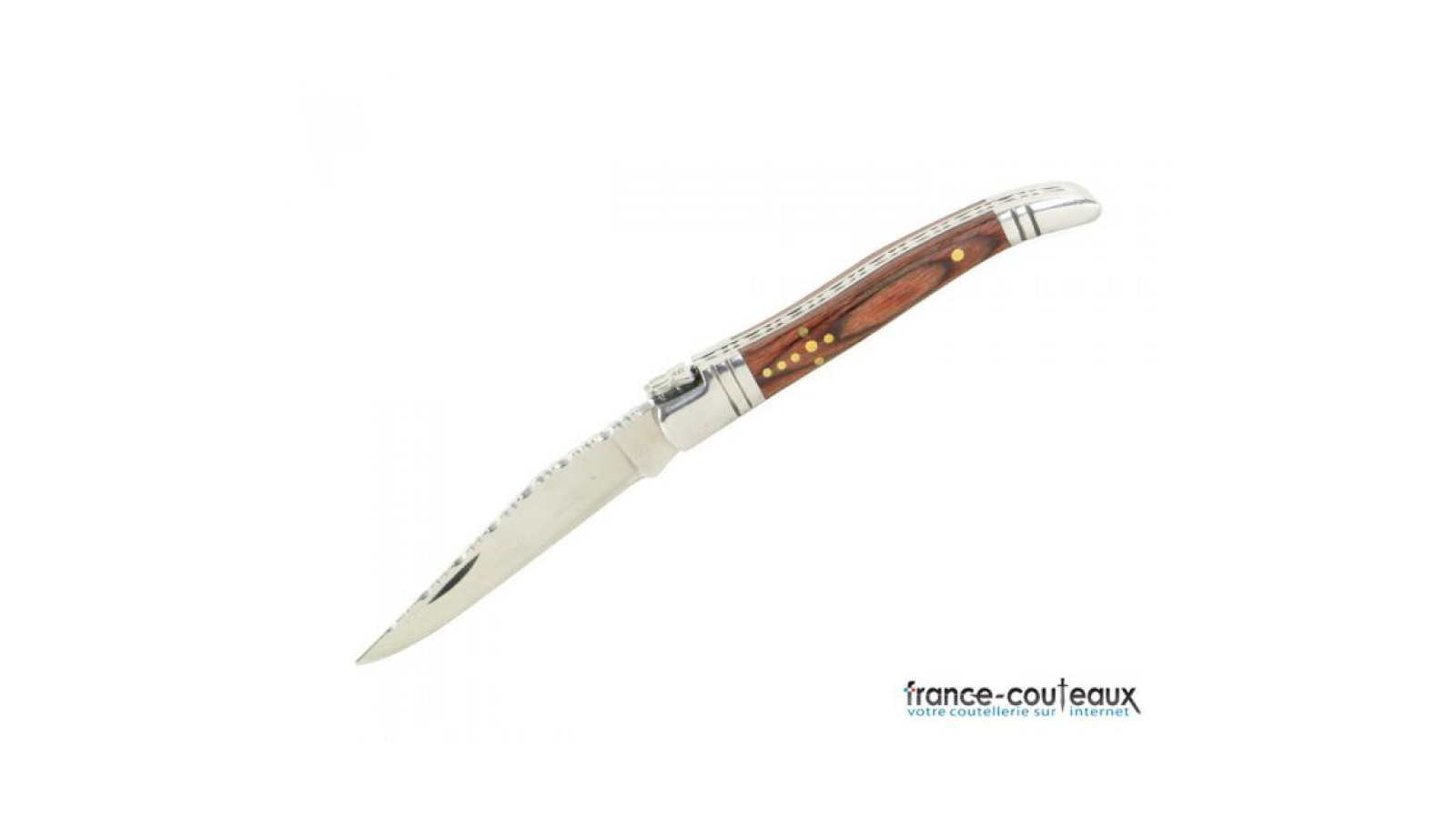 Petit couteau Laguiole guilloché- décor croix - lame de 7 cm
