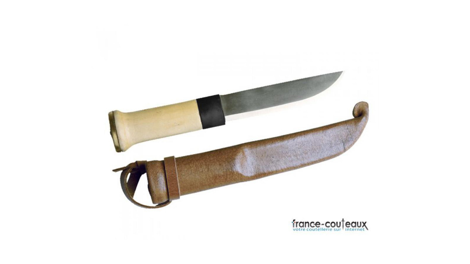 Couteau poignard de chasse basique manche en bois Lapon Court