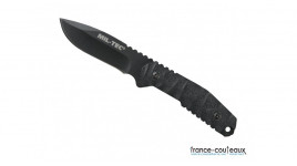 Couteau noir mat militaire ultra solide manche G10
