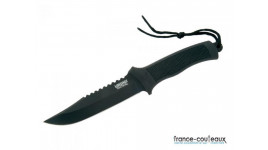 Couteau Tactical Virginia noir manche en gomme - 29 cm