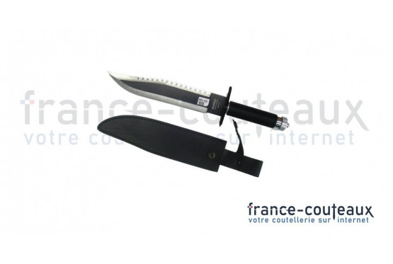 Couteau Rambo II avec kit survie et étui en simili cuir