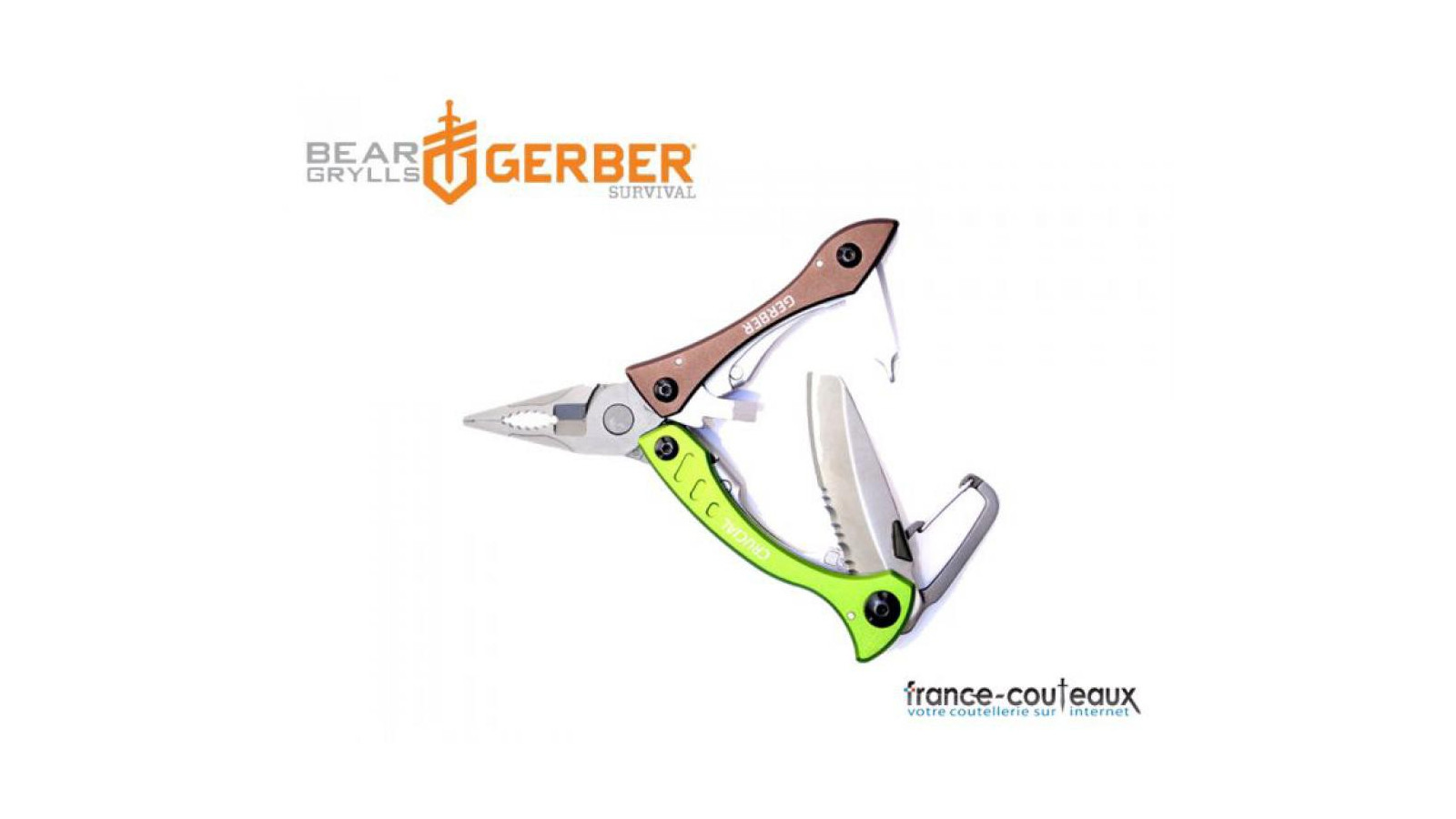 Pince Gerber Crucial Pocket Tool multifonctions 9 outils vert et marron