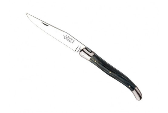 Couteau Laguiole 12 cm manche façon corne noir G. David.