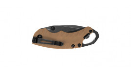 Un couteau papillon manche acier et bois
