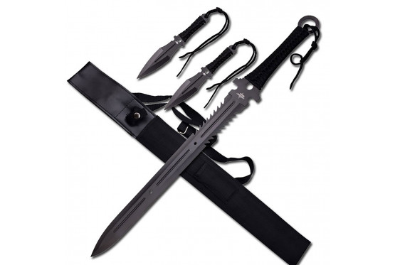 Epée fantasy sword defender + 2 kunais de lancer.
