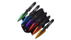 Set de 6 couteaux de lancer 14 cm Perfect Point lame multi couleurs