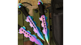 Set de 3 couteaux de lancer arc-en-ciel Snake Eye