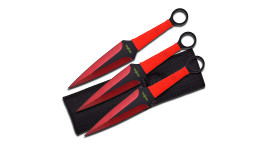 Set 3 Kunaï Rouge Perfect Point édition 16Ccm.