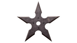 Etoile de ninja à 5 branches finition stone washed avec étui