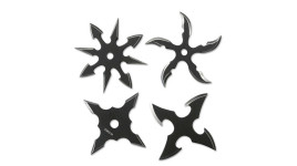 Lot de 4 mini shurikens à lancer noir
