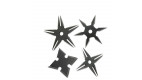 Lot de 4 mini étoiles  65mm de ninja à lancer noir.