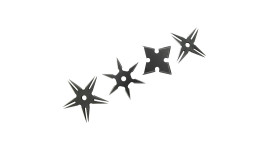 Lot de 4 mini étoiles de ninja à lancer noir