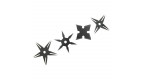 Lot de 4 mini étoiles de ninja à lancer noir