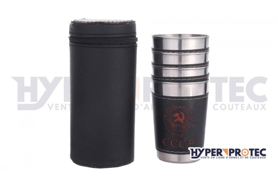 Jeu de 4 gobelets inox siglé CCCP
