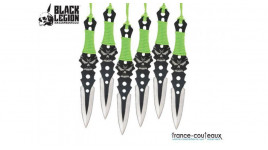 6 couteaux de lancer Black Legion - Wicked Skull