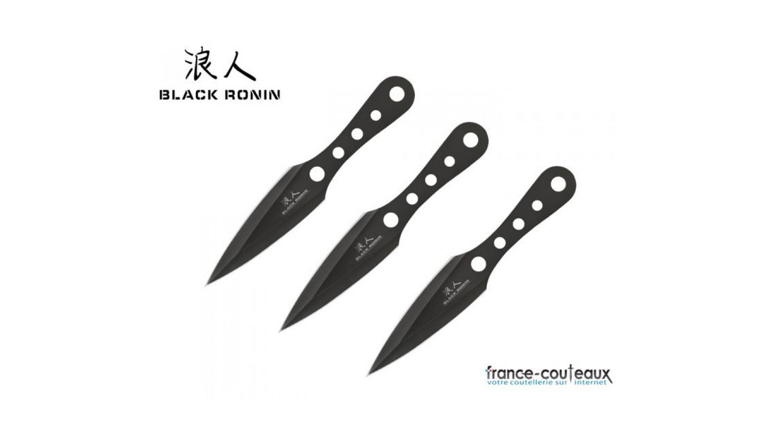 Ensemble de trois couteaux de lancer Black Ronin