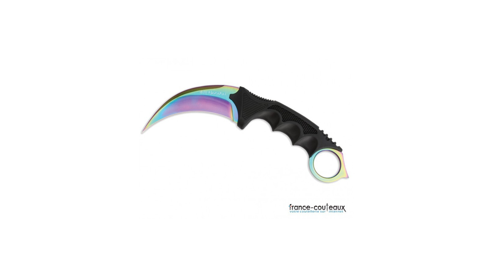 Couteau Karambit Honshu lame rainbow arc en ciel